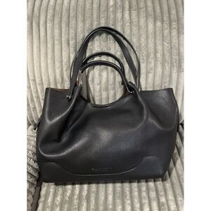 Sondra Roberts Squared Vegan Leather Shoulder Bag Purse Tote Satchel Black Large